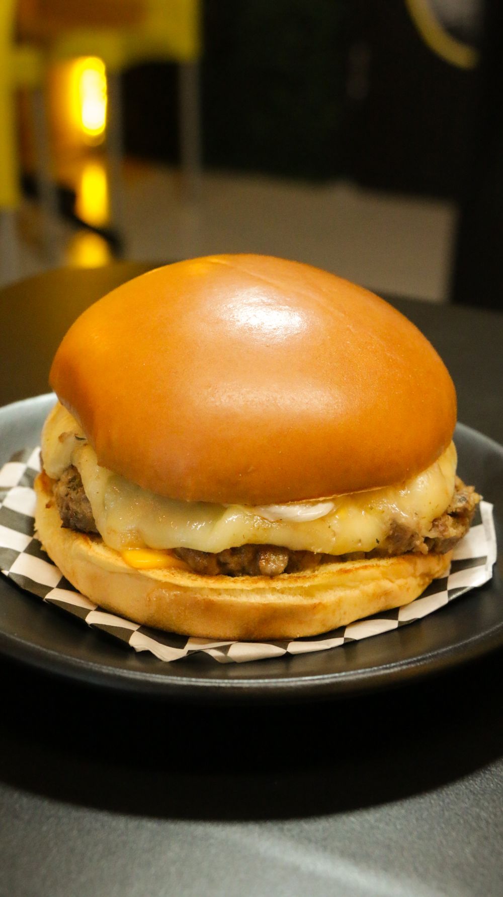Cheeseburger with melting cheese