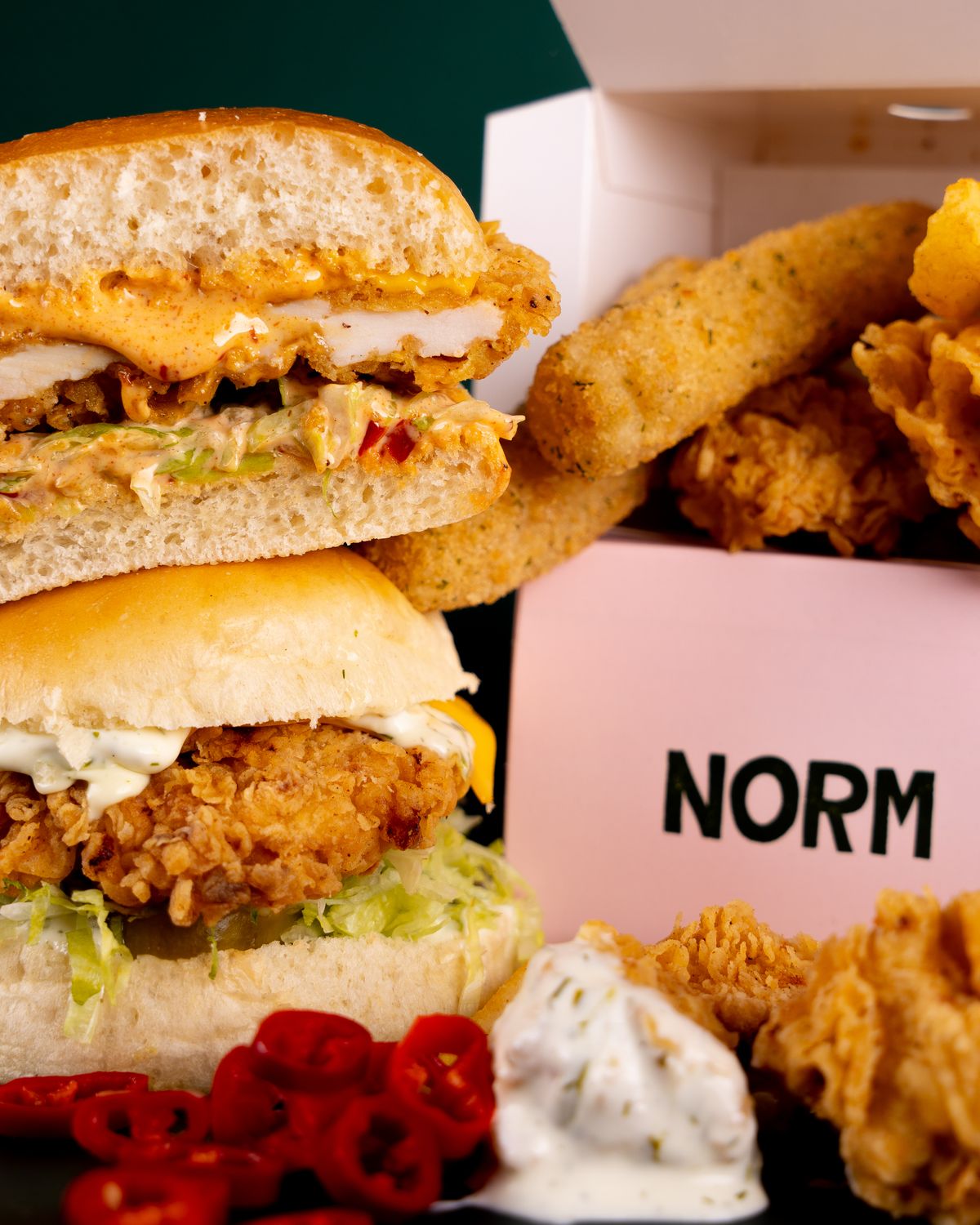 Chicken Burger with fresh ingredients