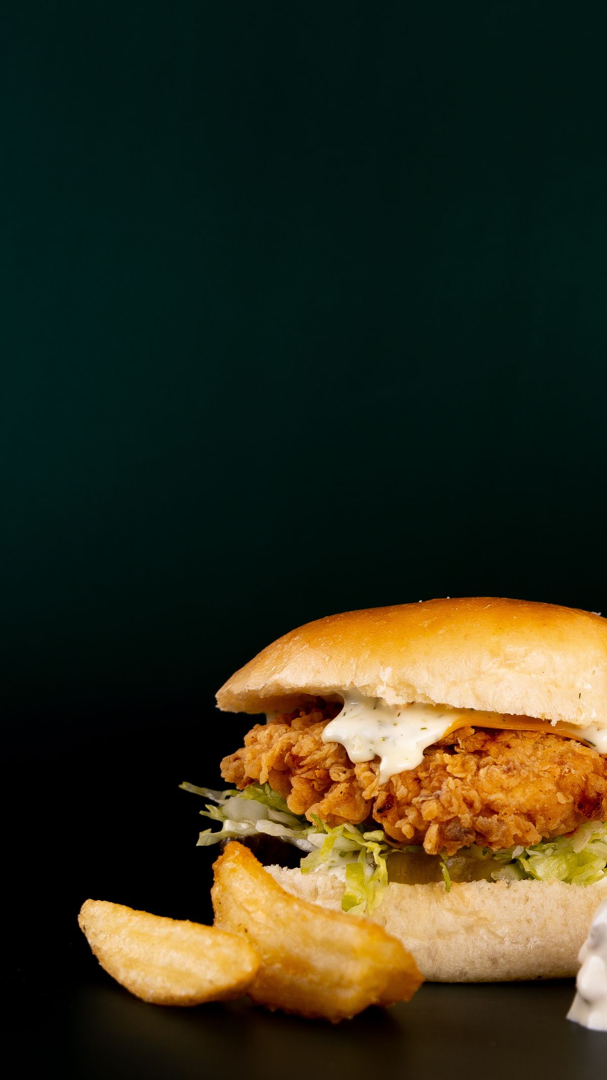 Chicken Burger with ketchup and melted cheese