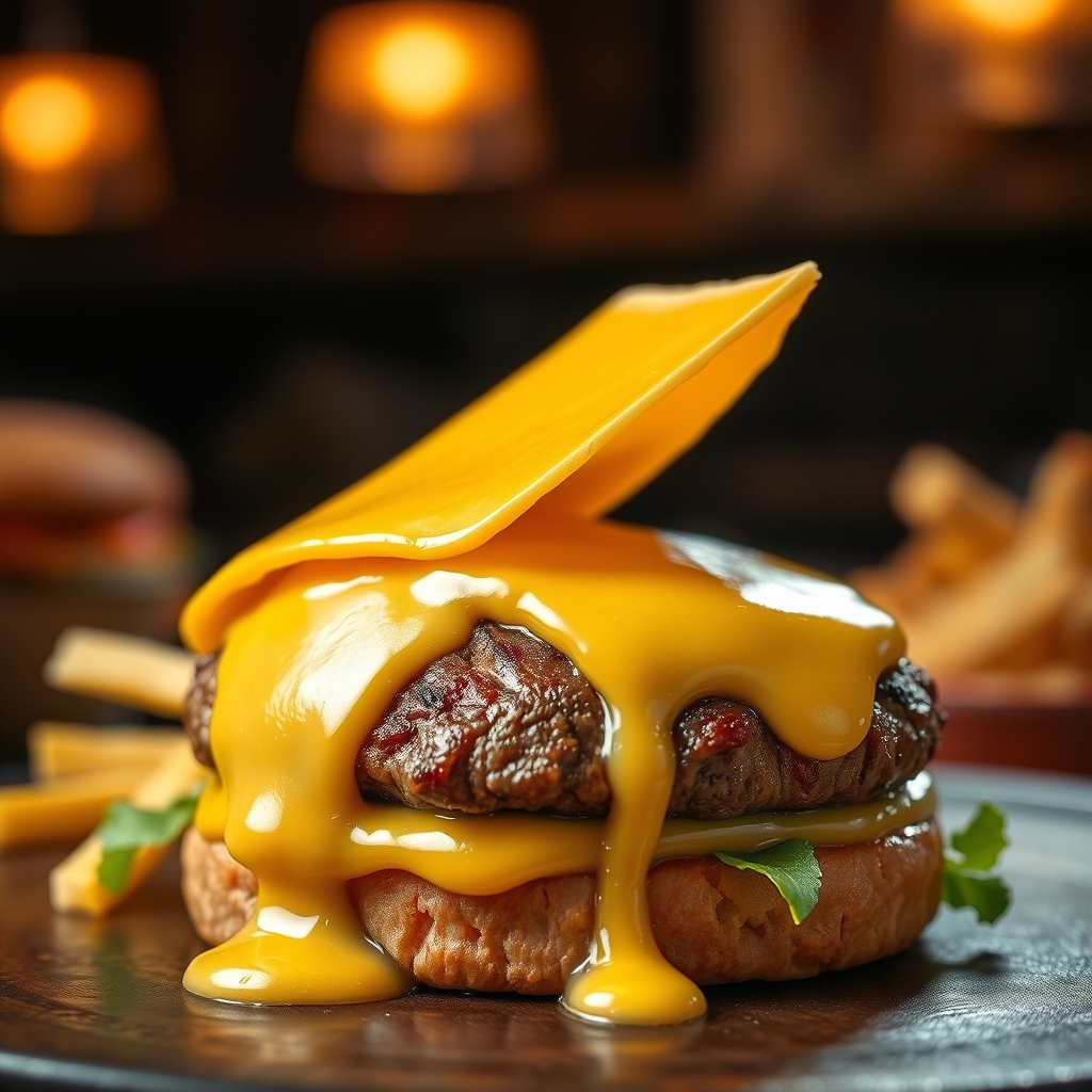 Cheeseburger with fresh vegetables