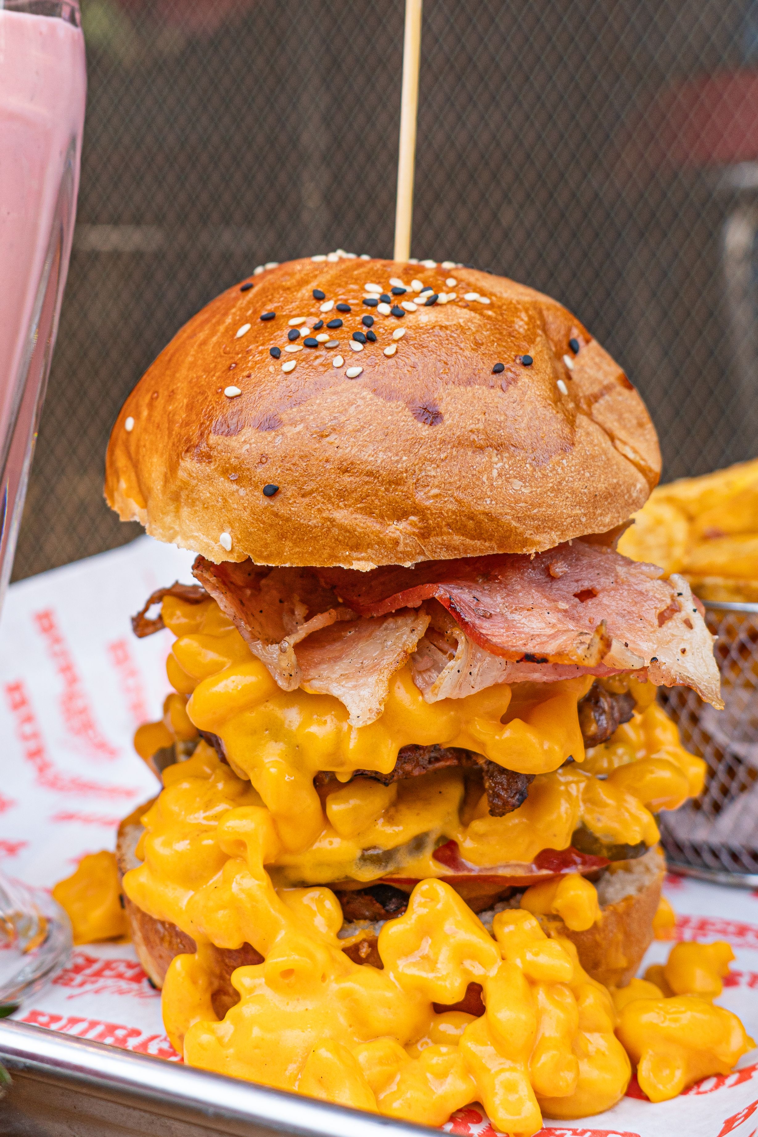 Loaded cheeseburger with rich burger sauce