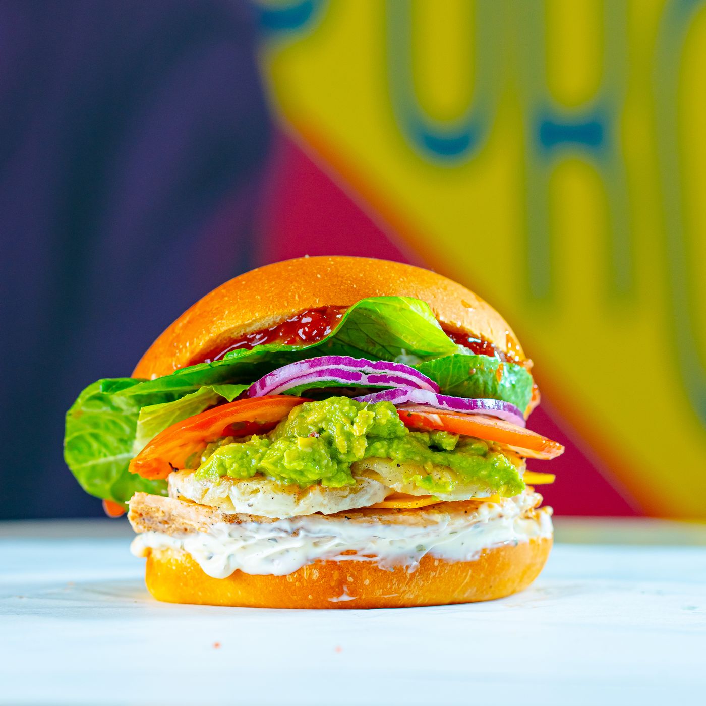 Veg Burger with melted cheese