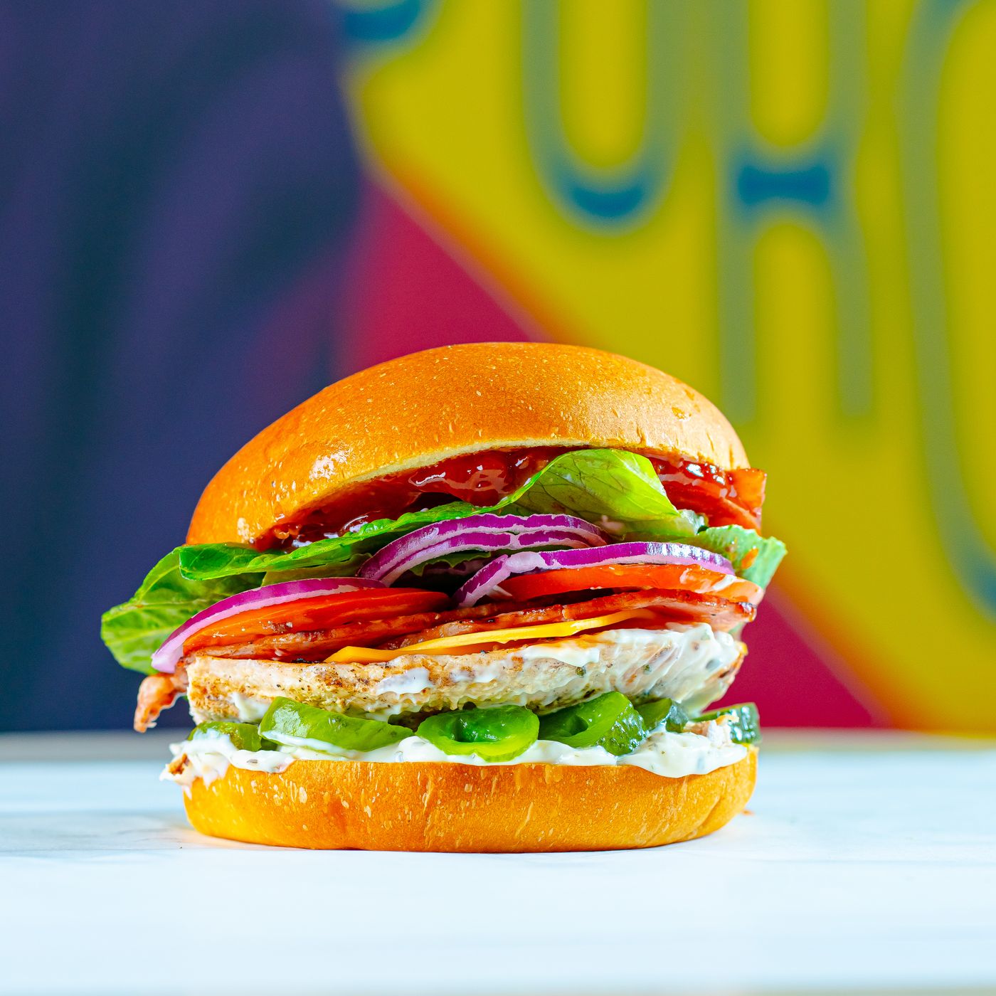 Veg Burger with melting cheese