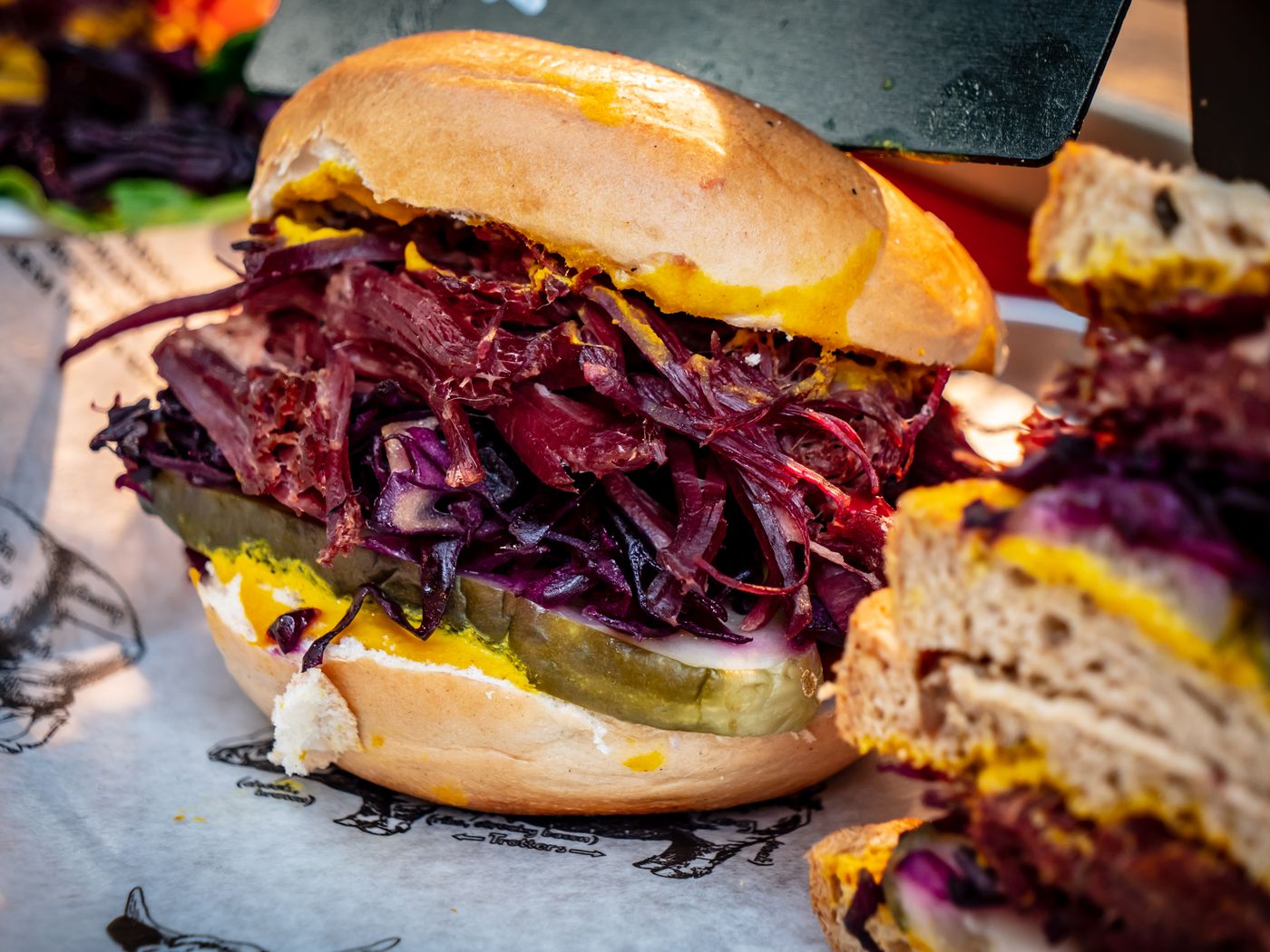 Melting cheese on veg burger